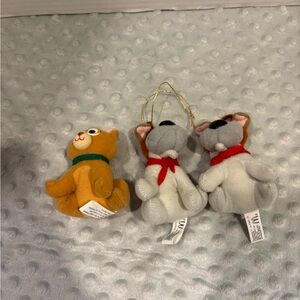 Vintage Disney Holiday Ornaments - Gray and Brown Dodger an Oliver.